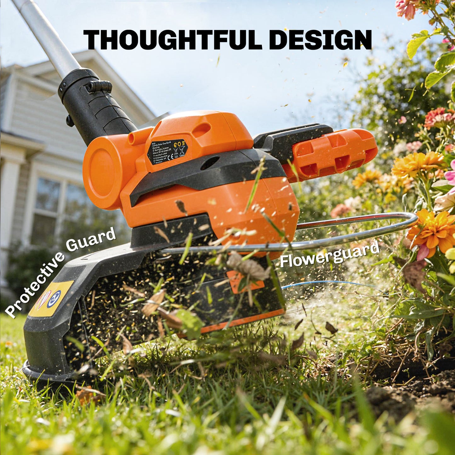 Cordless Strimmer with 2 x 4.0Ah Lithium Batteries & Charger, 2-in-1 Lightweight Cordless Grass Trimmer and Lawn Edger