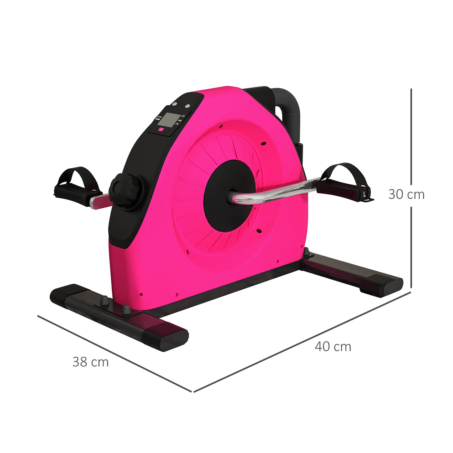 SPORTNOW Mini Exercise Bike, Portable Under Desk Pedal Exerciser with LCD Display for Legs and Arms Rehabilitation and Therapy, Red