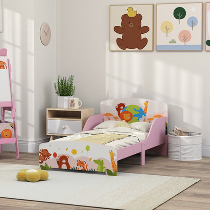 Cute Animal-Themed Toddler Bed w/ Safety Rails, 143 x 77 x 60cm