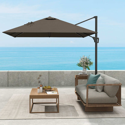 Outsunny Patio Offset Parasol Umbrella - Tan