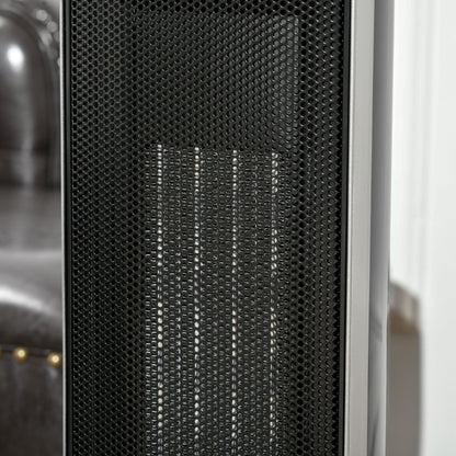 Tower Heater with 2 Heat Setting 1000W/2000W and Ceramic Fan, Electric Space Heater with Oscillating Remote Control 8hrs Timer Tip-Over Overheat Protection, Black