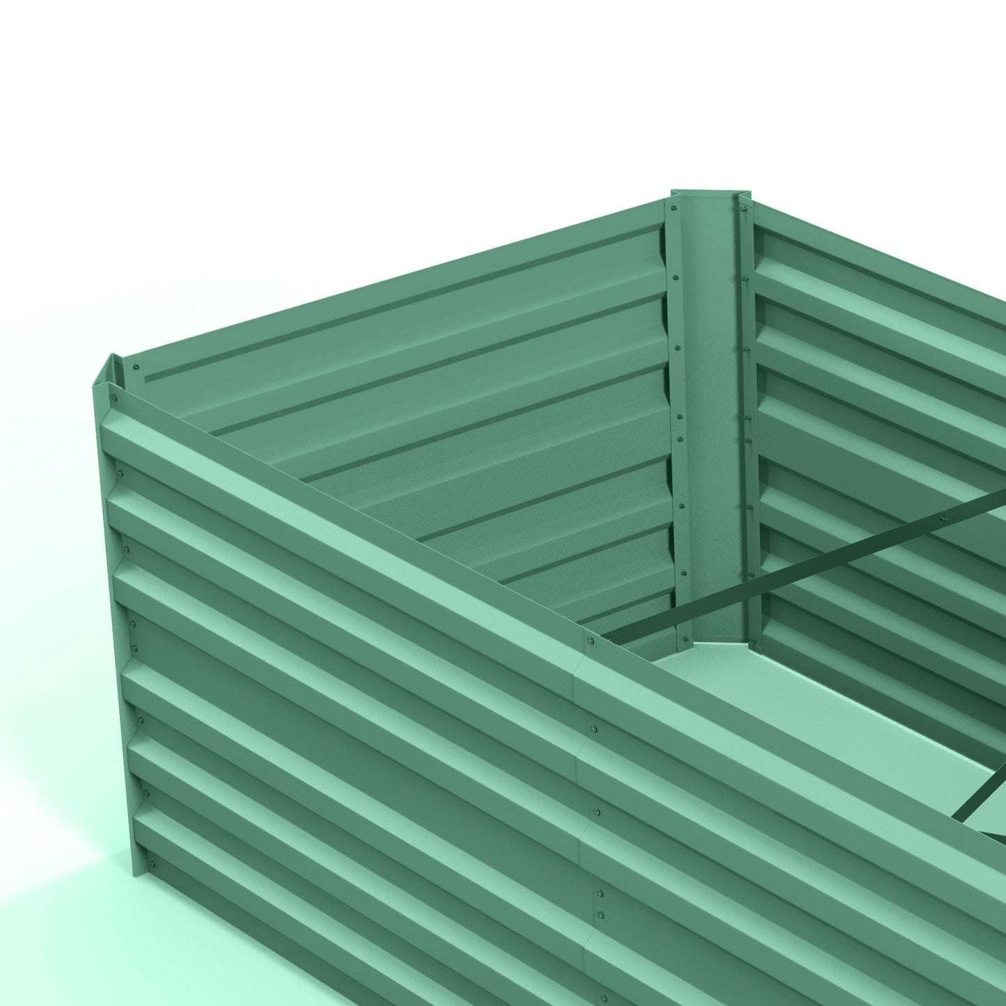 Deep Galvanised Steel Raised Garden Bed | Multi-Reinforced Rods | Protective Coating | Open Bottom | Indoor & Outdoor | 180x90x59cm | Plants Veg Herbs & Flowers | Light Green