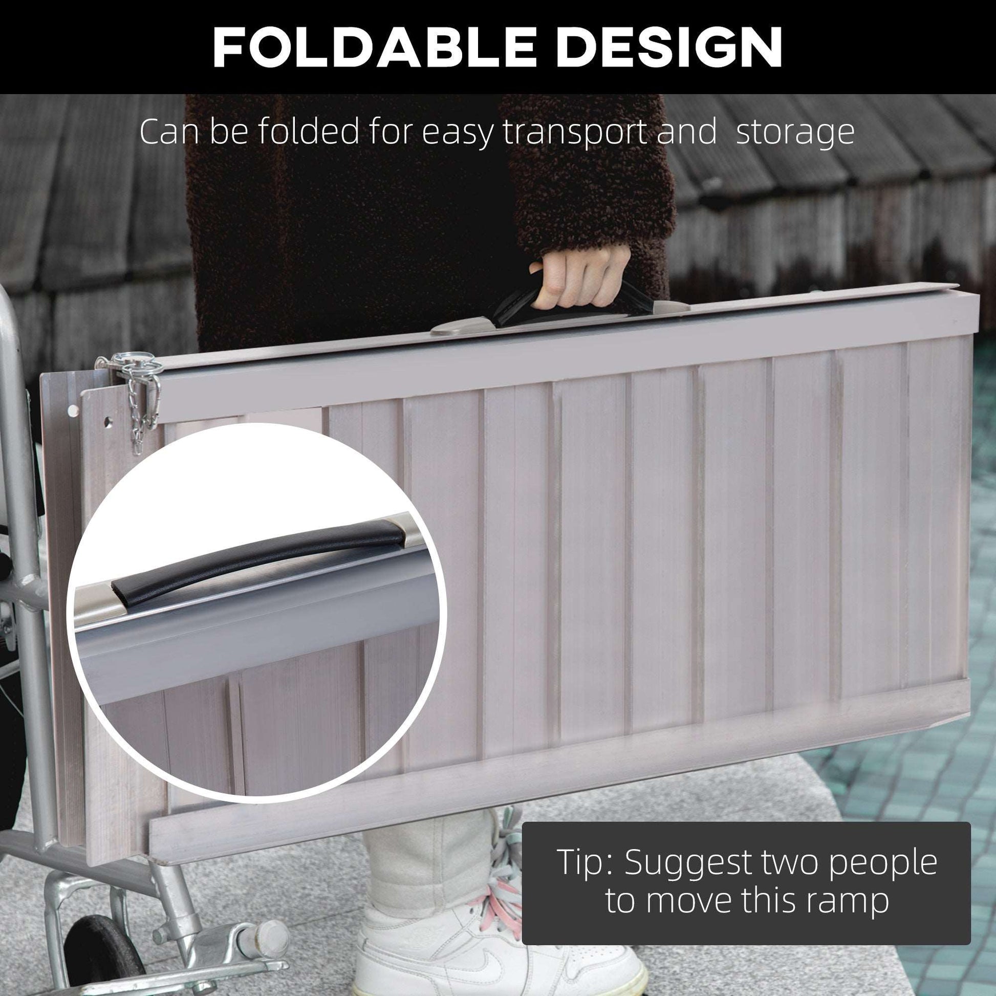 3ft Folding Aluminium Wheelchair Ramp Scooter Portable Mobility Assist Suitcase Access Aid Disabled