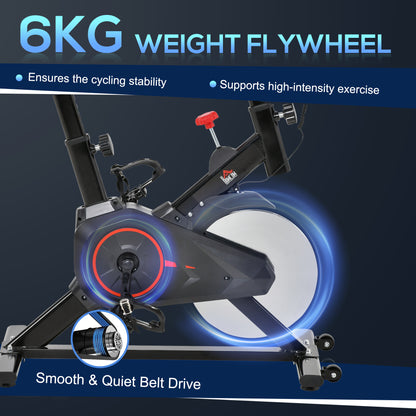 Indoor Upright Exercise Bike Machine, with Adjustable Seat, Resistance, Handlebar, LCD Display