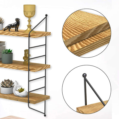 3 Tier Floating Wall Shelf Unit Kitchen Wall Storage Display Shelf Bookshelf