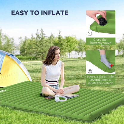 Outsunny 2 Person Camping Inflatable Mattress - Green