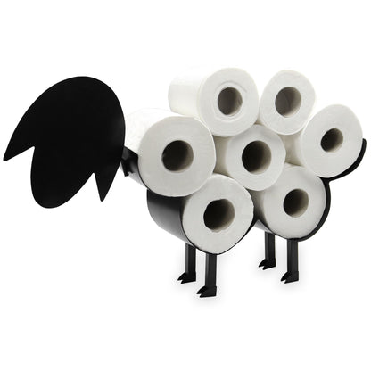 Pukkr Sheep Toilet Roll Holder | Freestanding Steel | Holds 7 Rolls | Novelty Bathroom Décor | No Fixings Required | Assembly Required | 53.5x32.5x12.5cm | 2-Year Warranty