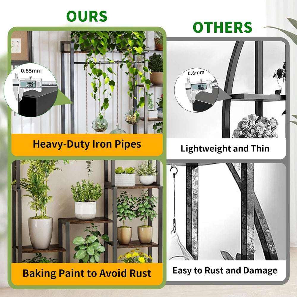 7 Tiered Tall Plant Stand Ladder Plant Rack Storage Shelf for Patio Garden Balcony