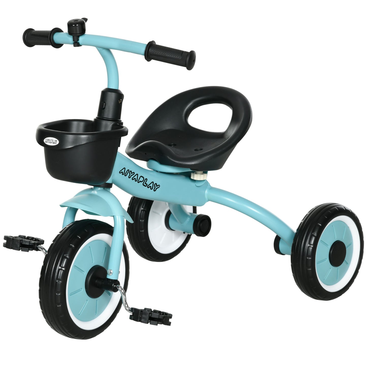 AIYAPLAY Kids Trike, Tricycle, with Adjustable Seat, Basket, Bell, for Ages 2-5 Years