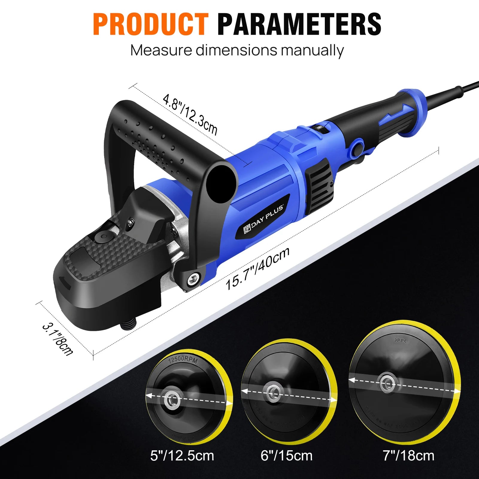6000W Car Polishers and Buffers, Electric Car Polisher Machine With 6 Variable Speed 150-180MM Buffer Polishing Waxing Waxer Machine