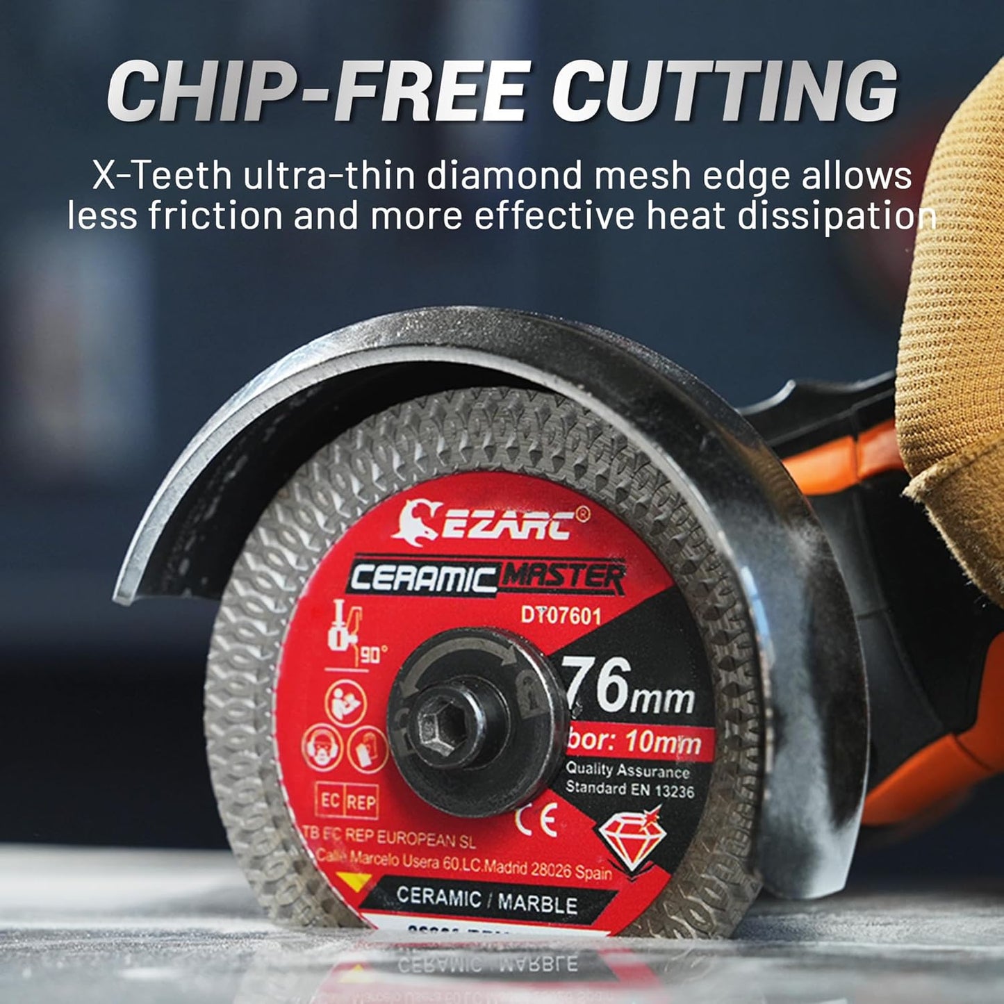 EZARC 76mm Diamond Cutting Disc Super Thin Diamond Saw Blades for Angle Grinder for Cutting Porcelain Granite Marble Tile Ceramic