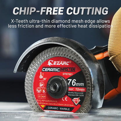 EZARC 76mm Diamond Cutting Disc Super Thin Diamond Saw Blades for Angle Grinder for Cutting Porcelain Granite Marble Tile Ceramic