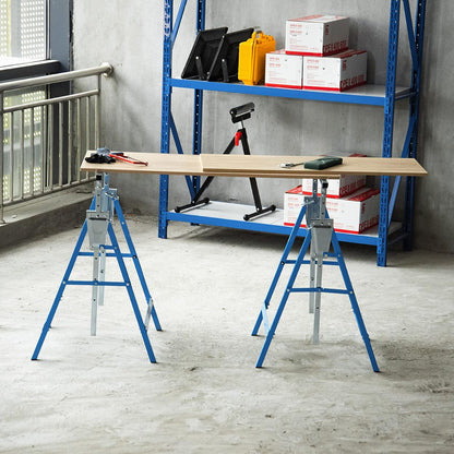 Steel Builders Workers Twin-Set Telescopic Trestle Stand Assist Blue / Black