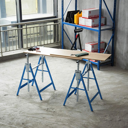 Steel Builders Workers Twin-Set Telescopic Trestle Stand Assist Blue / Black