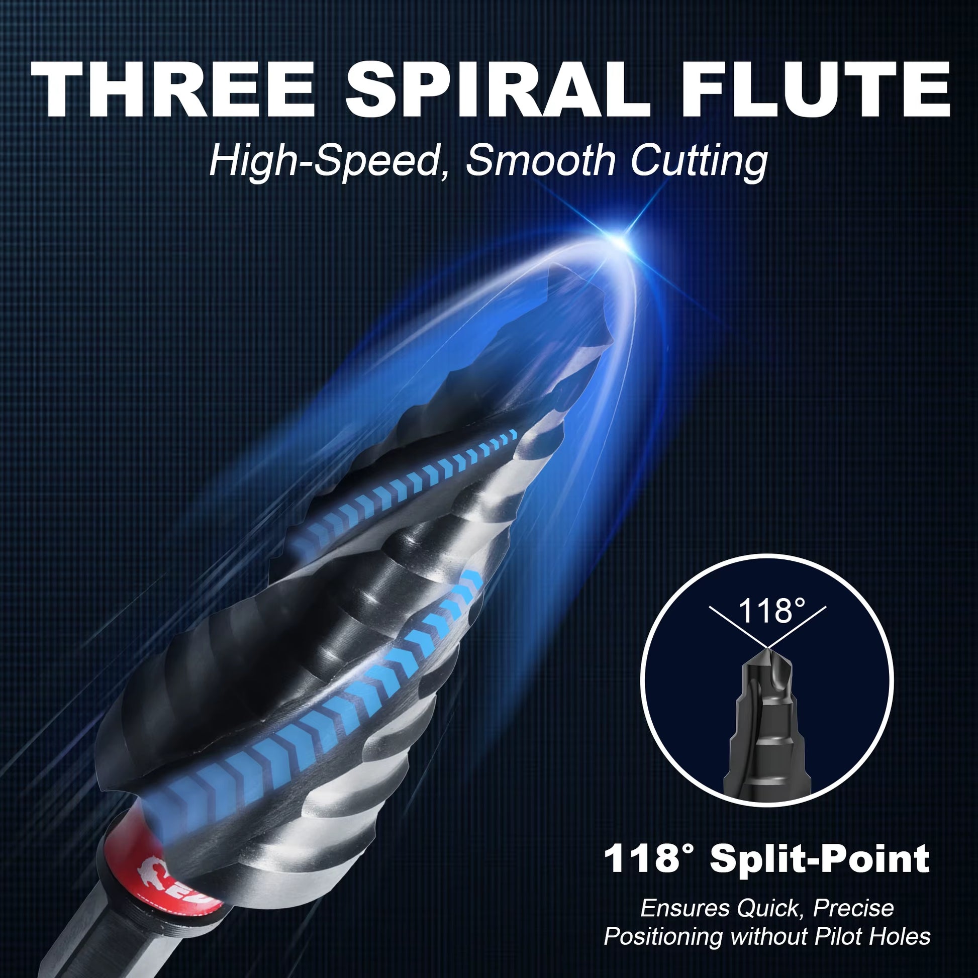 EZARC Step Drill Bit for Metal, 4-12Mm M35 Spiral Flute Unibit Step Drill Bit 1PC, Wear-Resistant Altin Coated Universal Bit