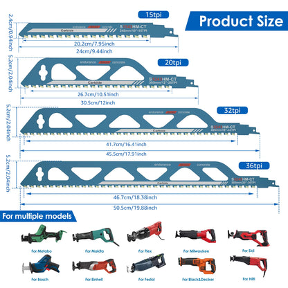 Reciprocating Saw Blade Inch Universal Cutting Recip Sabre Saw Blade Alloy Steel Brick Concrete Cutting Saw Blade 10 / 12 / 18 / 20 Inch