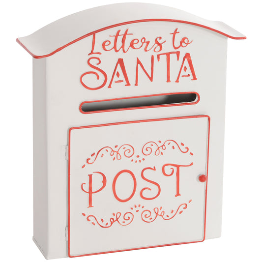 Post Box Letters to Santa Mailbox, Wall Mounted Postbox, Christmas Decoration for Indoor and Outdoor, White