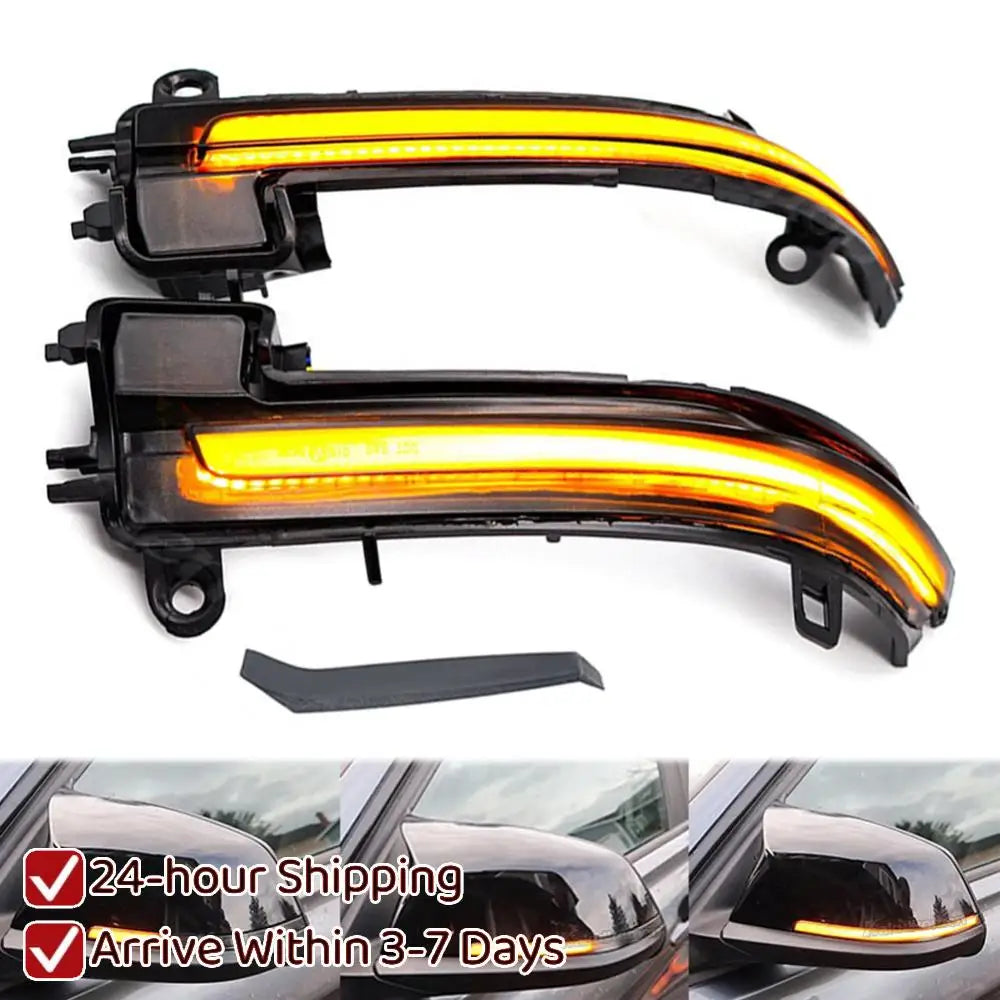 2Pcs LED Mirror Turn Signal Light Waterproof Exterior Mirror Turn Signal Lamp OE 63137280771 63137280772 for Car Light Supplies
