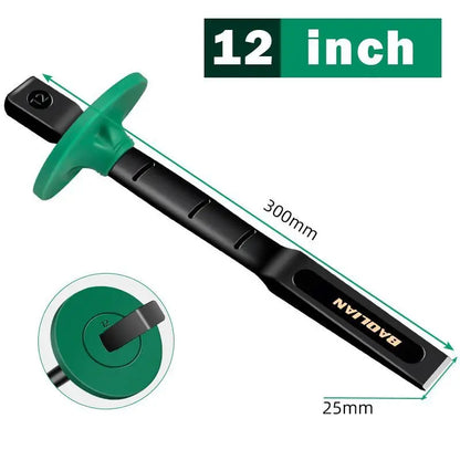 Heavy-Duty Flat Chisel with Hand Guard 6/8/10/12 Inch Stone Concrete Splitter Stonemason's Carving Knife Woodworking Tools 