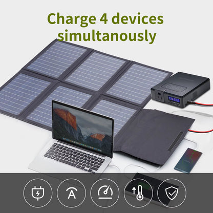 ALLPOWERS Solar Powerbank 41600Mah 200W Portable Powerstation with Solarpanel 60W，DC,USB,USB-C Output for Camping Laptop Iphone