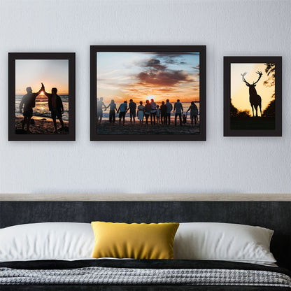 Maison & White Set of 10 Black Assorted Photo Frames | 3 Sizes: 6x4in, 7x5in & 10x8in | Wall Mount or Free-Standing | Portrait & Landscape | E1 Fiberboard | Gallery Wall | 2-Year Warranty