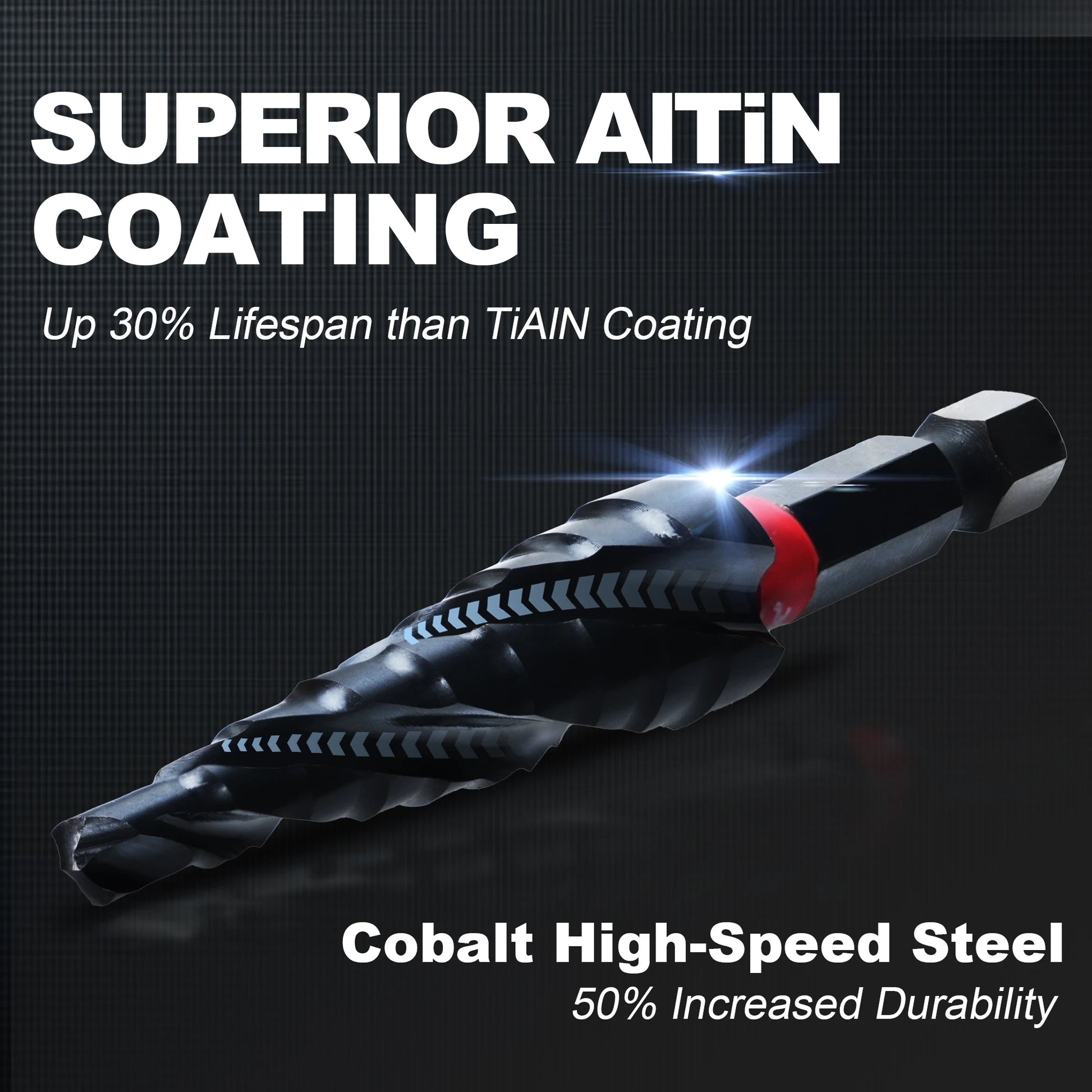 EZARC Step Drill Bit for Metal, 4-12Mm M35 Spiral Flute Unibit Step Drill Bit 1PC, Wear-Resistant Altin Coated Universal Bit