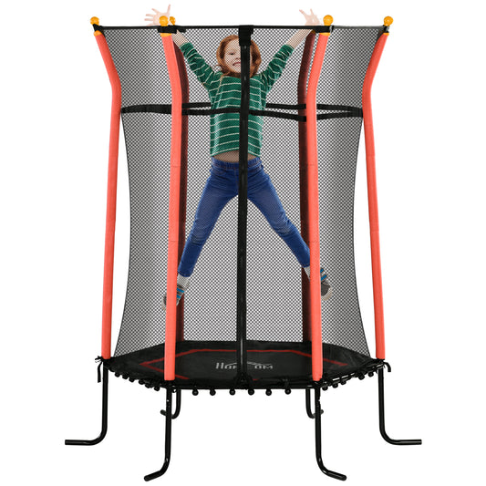 Kids Trampoline Mini Bouncer with Enclosure Safety Net For Ages 3-10 Years - Red
