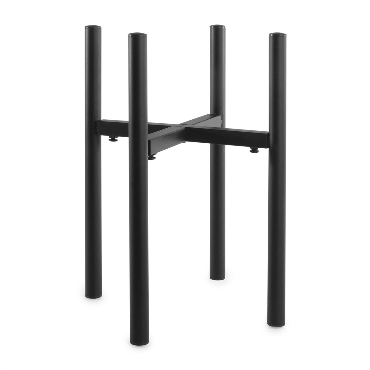 Maison & White Black Metal Adjustable Plant Stand | Fits Pots 24–37cm Wide | 50kg Load | Closed 38x28x28cm | Extended 38x41.5x41.5cm | Corner Window Hallway Display | 2-Year Warranty