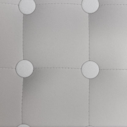 Velvet-Feel Square Ottoman - Light Grey