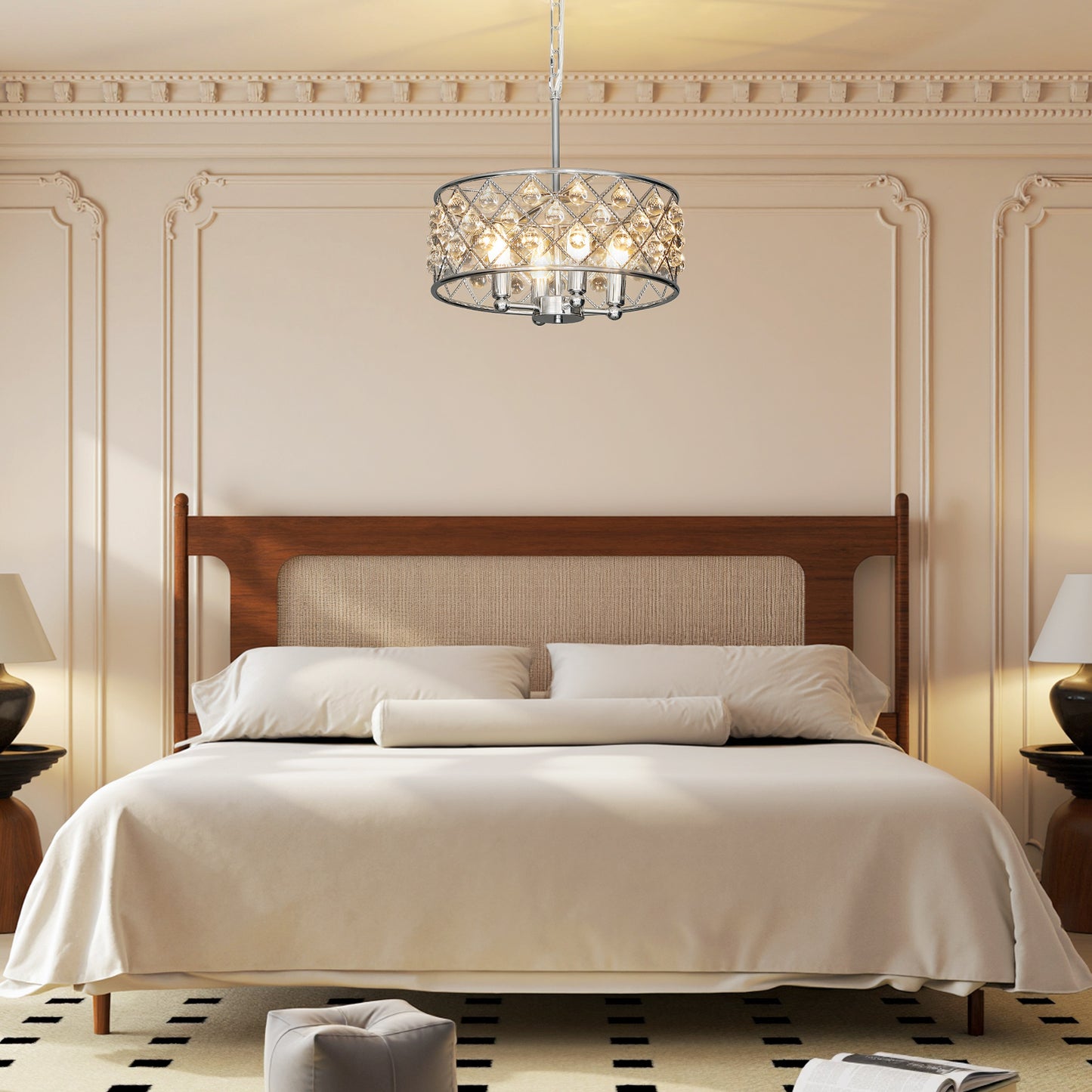 51 Crystallite Four-Bulb Chandelier - Silver-Tone