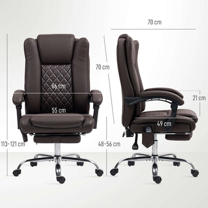 Executive Office Chair with 6-point Massage and Heat - Dark Brown