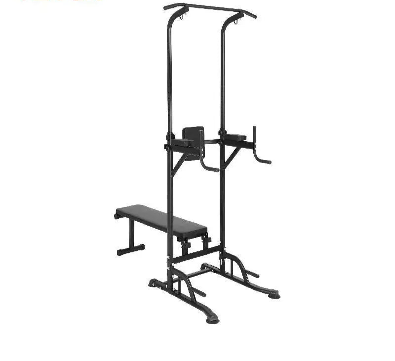 Power Tower With Bench Adjustable Pull Up Bar Stand Dip Station & Detachable Bench Multi-Function Home Gym