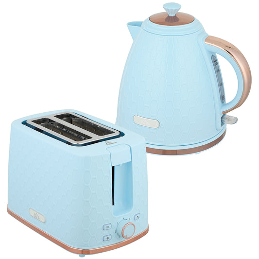 1.7L 3000W Fast Boil Kettle & 2 Slice Toaster Set, Kettle and Toaster Set with Auto Shut Off, Browning Controls