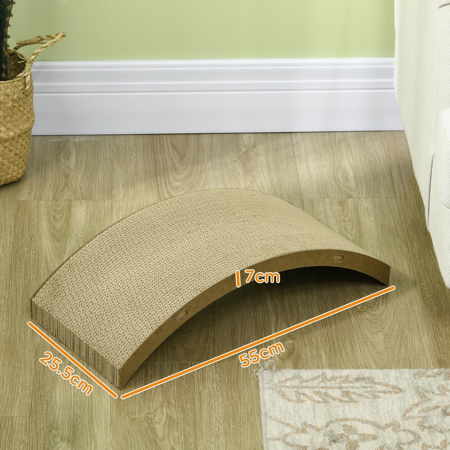 PawHut 4PCs Cat Scratching Board Cat Treadmill Replacement, 55 x 26cm, Brown