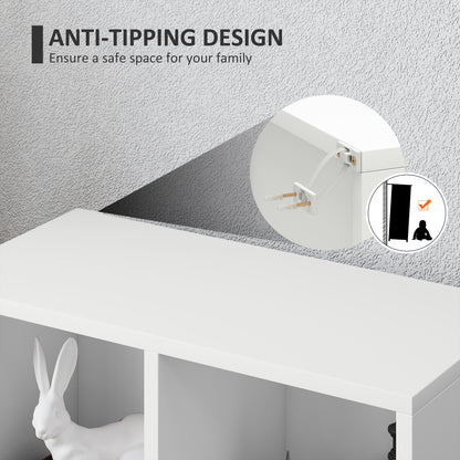 2-Tier Bookshelf with 5 Compartments - White / Black