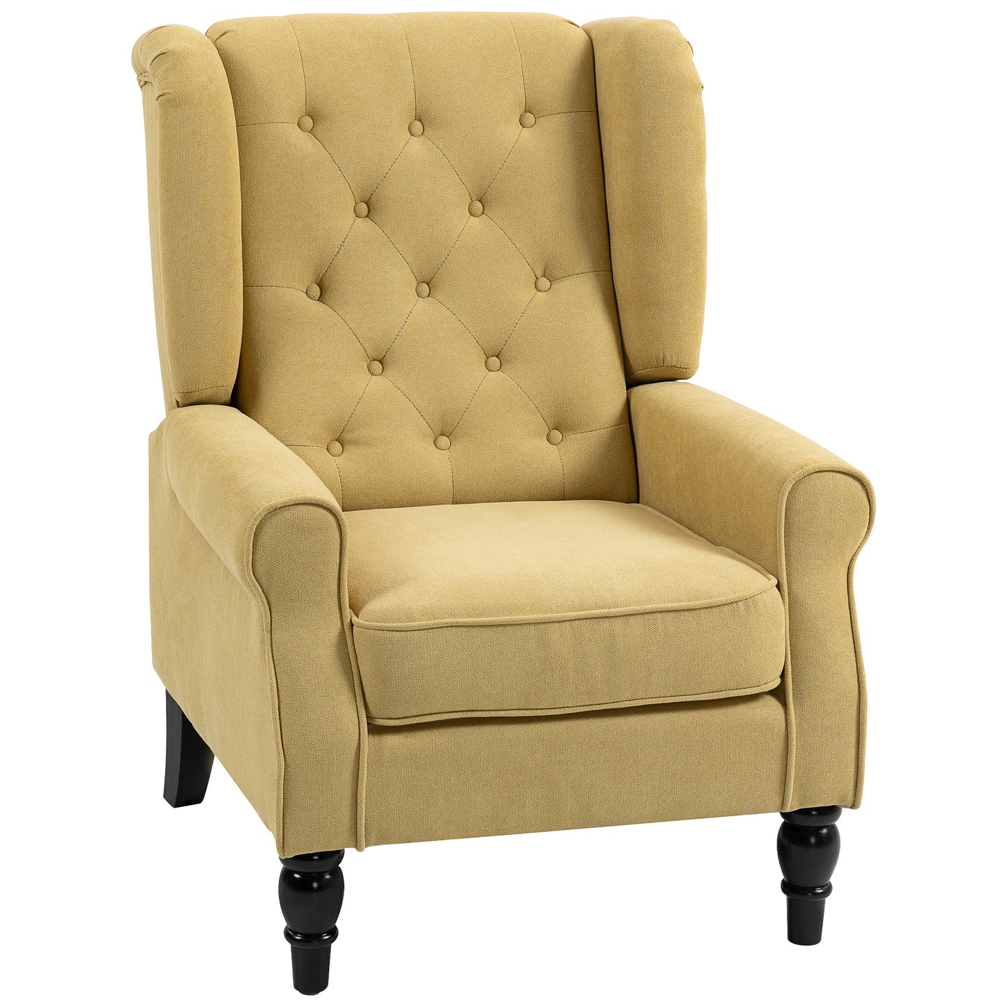 Wingback Accent Chair, Retro Vintage Style Upholstered Button Tufted Occasional Chair for Living Room and Bedroom