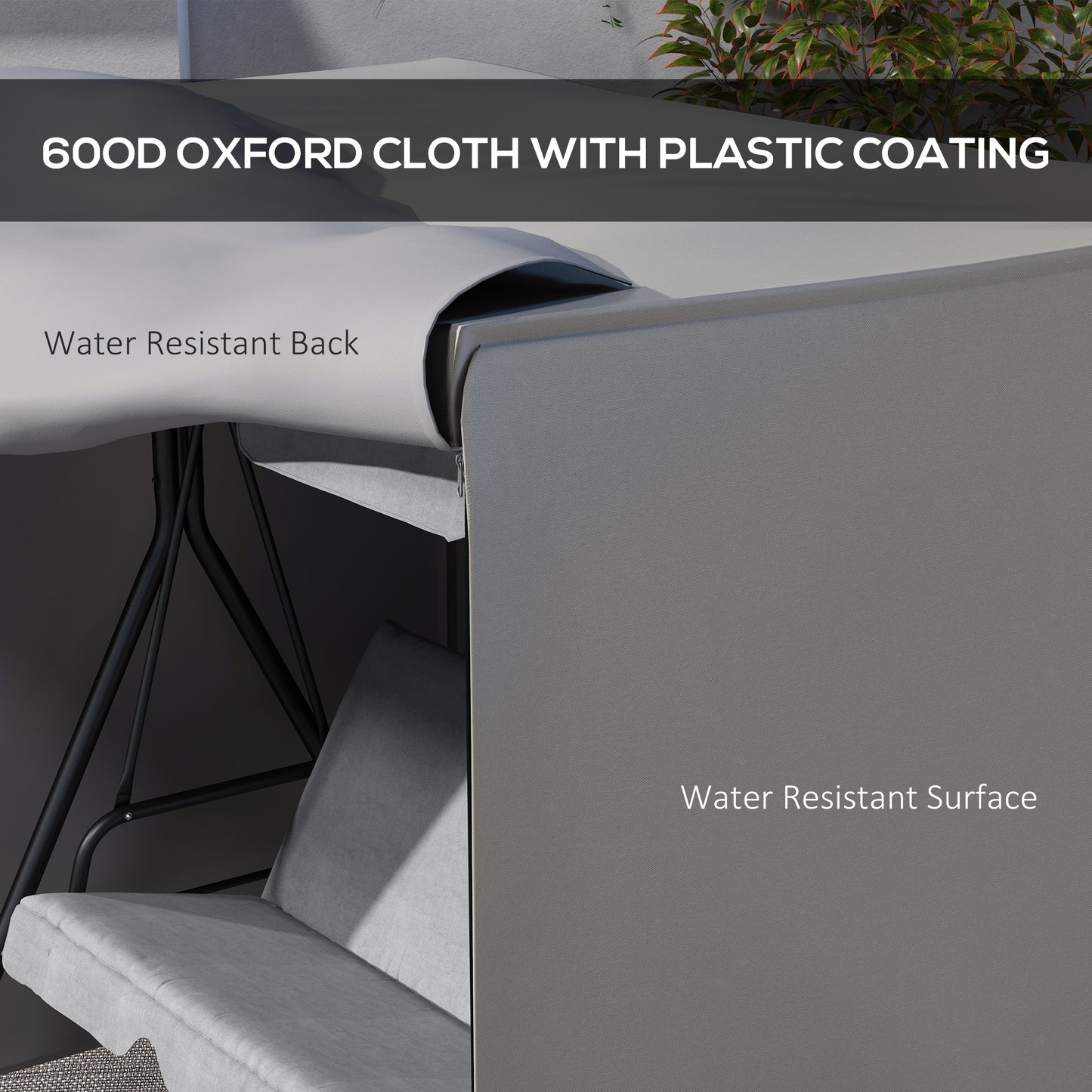 Outsunny 144 x 177cm Outdoor Swing Chair Cover - Light Grey