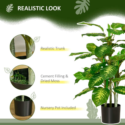 2 Piece Artificial Evergreen Tree Fake Decorative Plant in Nursery Pot for Indoor Outdoor Décor, Green