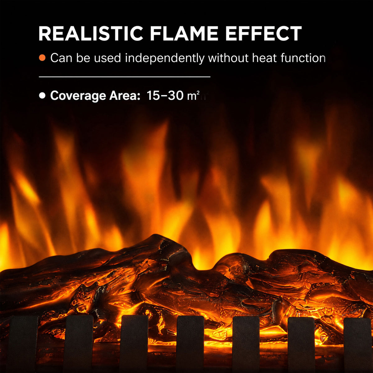 Electric Fireplace Stove | White Portable 2000W Heater with 3D Flame Effect & Thermostat