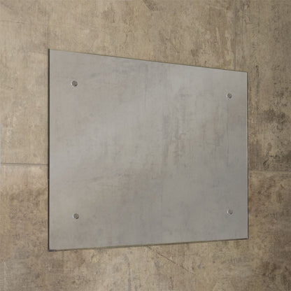 Maison & White Frameless Rectangle Wall Mirror | 450x300mm | 4mm Glass | Pre-Drilled | Fixings & Chrome Caps Included | Vertical or Horizontal | Bedroom Bathroom Office | 2-Year Warranty