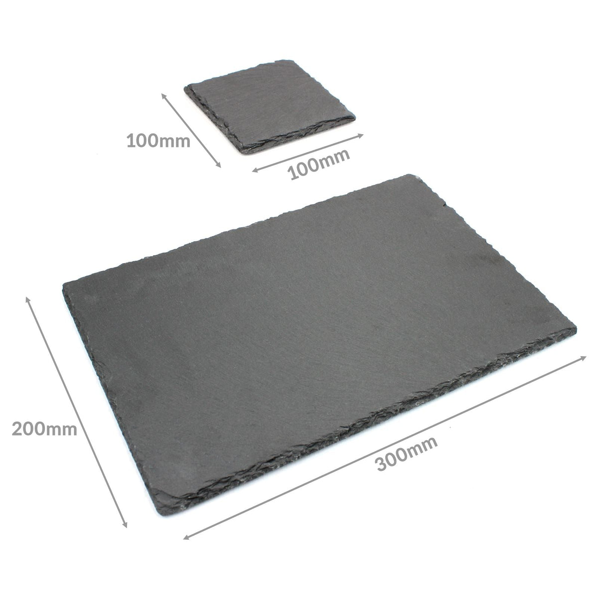 Maison & White Natural Slate Placemats & Coasters | 16 Piece Set | 8 Place Settings | 30 × 20cm Mats & 10cm Coasters