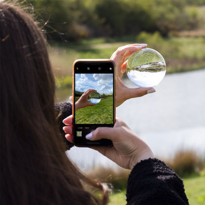 Maison & White K9 Clear Crystal Photography Ball | 80mm Glass Lensball | Stand, Cleaning Cloth, Pouch & Gift Box