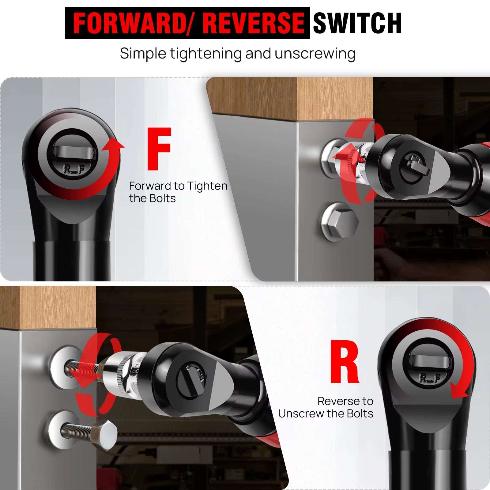 200Nm Cordless Angle Ratchet Wrench 7 Piece Socket Set 90° With 2 X 1500Mah Lithium-Ion Batteries