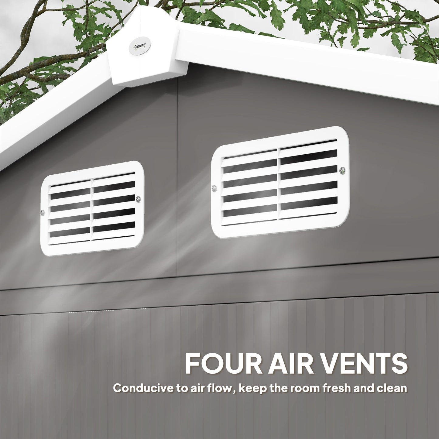 7 x 4ft Garden Shed, Easy to Assemble, Upgraded Galvanised Steel Frame with Foundation Kit, Double Doors with Lock, Outdoor Metal Shed