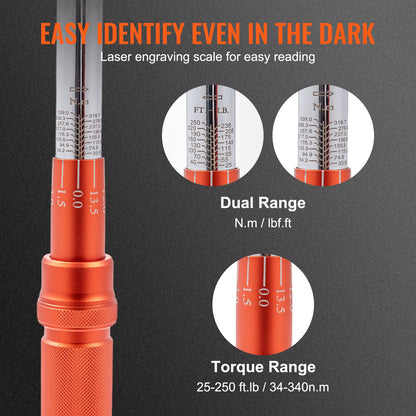 1/2" 1/4" 3/8" Mechanical Torque Wrench Set Precision Pointer Hand Tools Torque Wrench Workshop Car Repair Tool