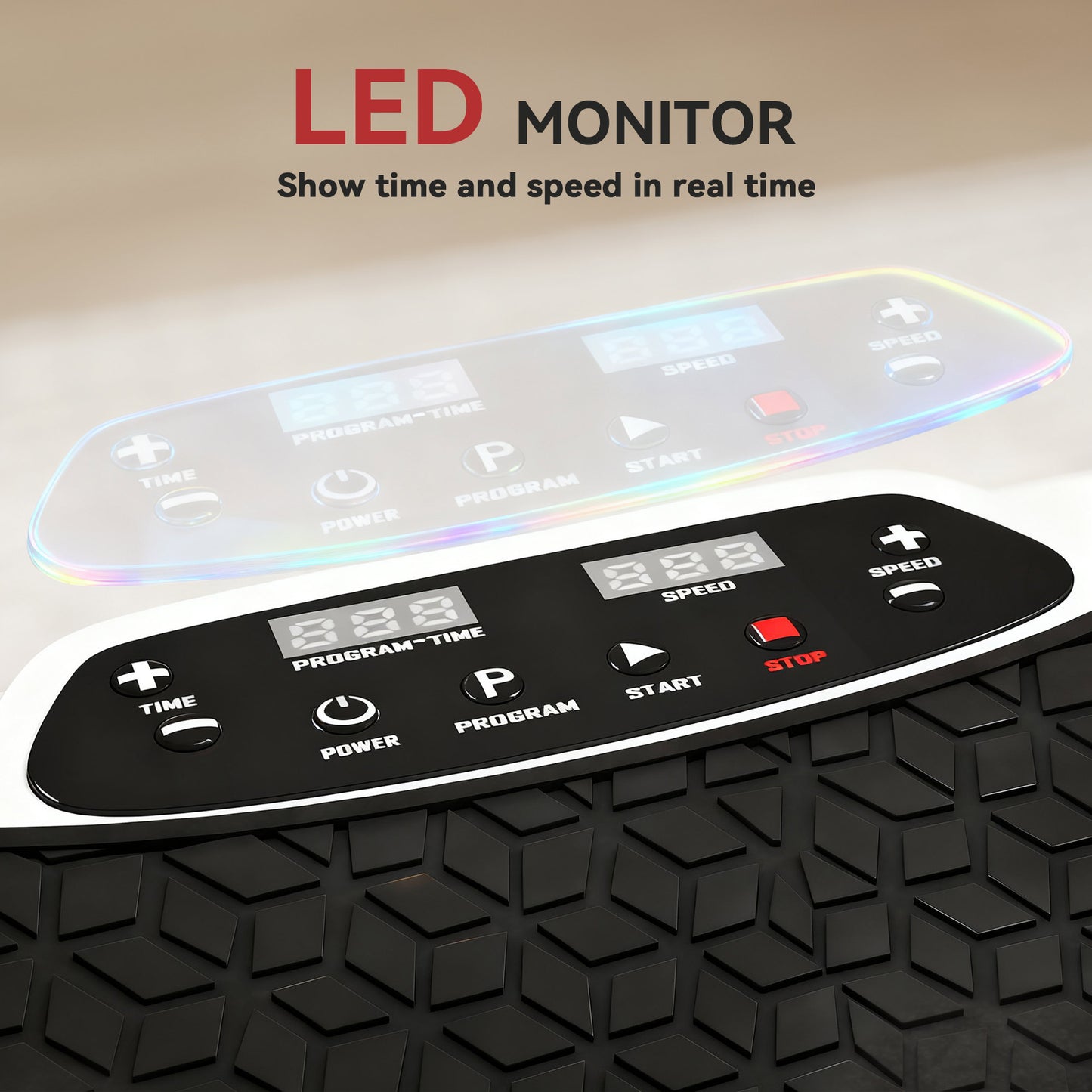 SPORTNOW Vibration Plate Exercise Machine, Quiet Vibrating Plate for Weight Loss and Lymphatic Drainage with Adjustable & Removable Handle, Remote Control, Auto or Manual Speeds
