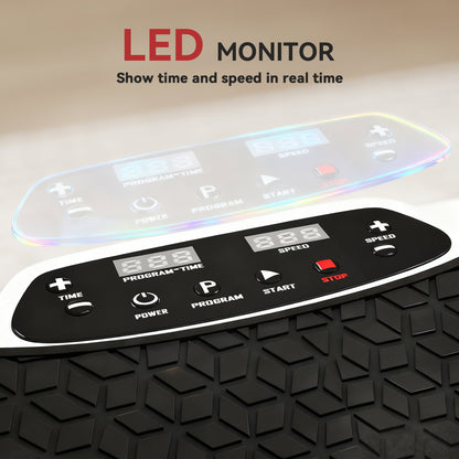 SPORTNOW Vibration Plate Exercise Machine, Quiet Vibrating Plate for Weight Loss and Lymphatic Drainage with Adjustable & Removable Handle, Remote Control, Auto or Manual Speeds