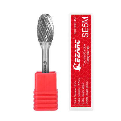 EZARC Tungsten Carbide Rotary Burr Bit 1PC Metalworking Double Cut Rotary File Milling Cutter Head Grinding Carbide Burr Tool