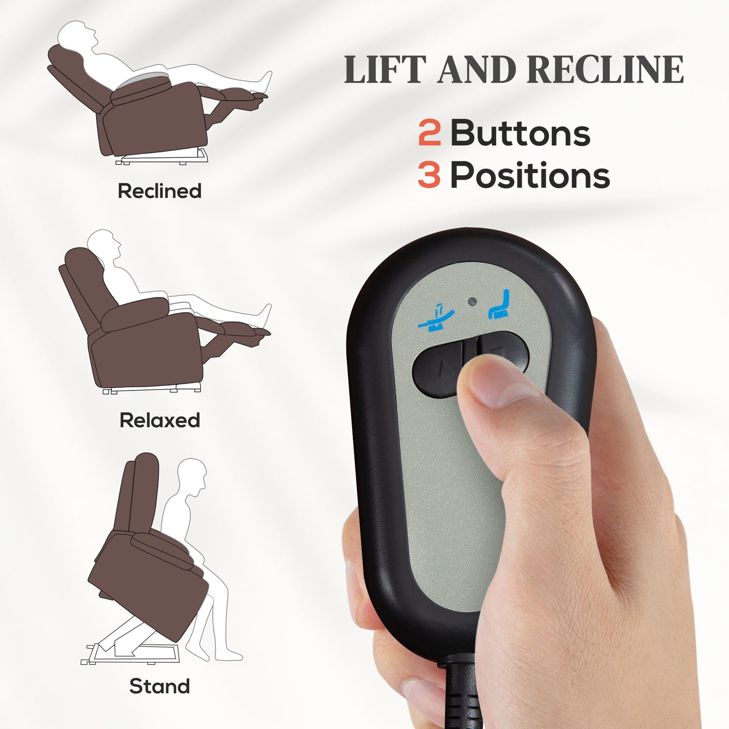 Riser and Recliner Lift Chair With Remote Control, Side Pockets, Pocket Spring, Dark Brown