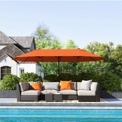 Outsunny 4.6m Double-Sided Garden Parasol - Orange